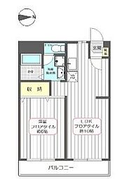 ツイン・コートW 1LDKの間取図画像