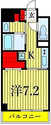 カーロヴィレッタ3 1Kの間取図画像