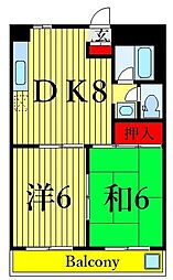 メゾンサヨネ 2DKの間取図画像