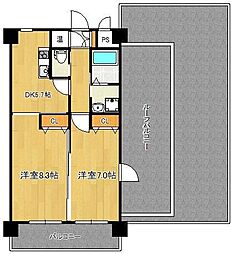 オードリーパーク 2DKの間取図画像