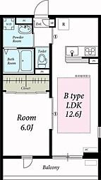 リブリ・シャイニングレイ広尾 1LDKの間取図画像