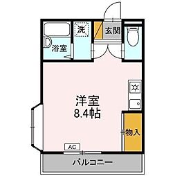 シャトーヤジマ ワンルームの間取図画像