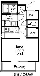 PARKSIDERESIDENCEGYOTOKU ワンルームの間取図画像