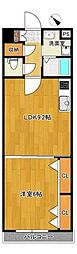 ドエル宇田川 1LDKの間取図画像