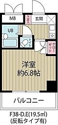 CBレジデンス行徳F-38 1Kの間取図画像