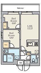 江戸川区篠崎町2丁目マンション 2LDKの間取図画像
