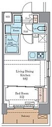 LUXENAPAWS南行徳 1LDKの間取図画像