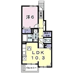 プラシード 1LDKの間取図画像