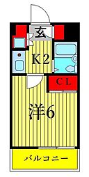 瑞江マキノビル 1Kの間取図画像