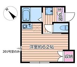 エテルノア 1Kの間取図画像