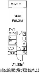 ドミールガーデン南行徳 1Kの間取図画像