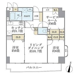 ドミール・コンフォール 2SLDKの間取図画像