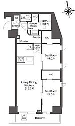 COMFORIALIV西葛西 2LDKの間取図画像