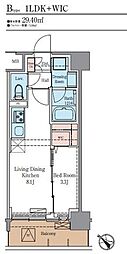 LUXENAPAWS南行徳 1LDKの間取図画像