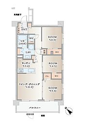 エクセレントシティ船堀4レシェンテ 2LDKの間取図画像