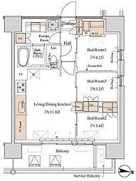 ブランシエスタ木場 3LDKの間取図画像