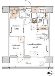 ブランシエスタ木場 2LDKの間取図画像