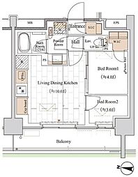 ブランシエスタ木場 2LDKの間取図画像