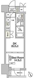 JPnoie門前仲町 1DKの間取図画像