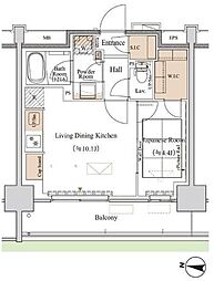 ブランシエスタ木場 1LDKの間取図画像