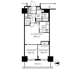 キャナルスクウェア豊洲 2LDKの間取図画像