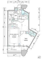パークタワー勝どきサウス 1LDKの間取図画像