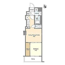 AZURETERRACE門前仲町 1LDKの間取図画像