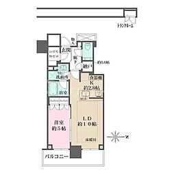 ザ・パークハウス晴海タワーズクロノレジデンス 1LDKの間取図画像