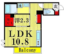 ヘーベルメゾン森下 1LDKの間取図画像