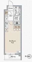 オーキッドレジデンス住吉 ワンルームの間取図画像
