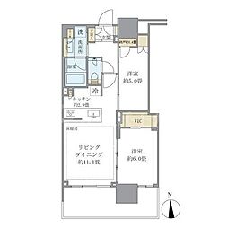 グランシテイタワー月島 2LDKの間取図画像
