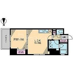 クレドラテース白河 1LDKの間取図画像