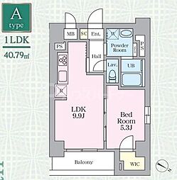 SARA東日本橋 1LDKの間取図画像