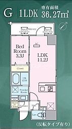 ゼンパレス日本橋 1LDKの間取図画像