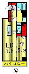 HF両国レジデンス 1LDKの間取図画像
