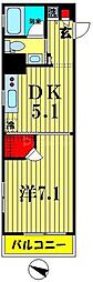 KDXレジデンス森下千歳 1DKの間取図画像