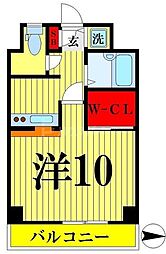 レニエ・ラ・ヴェルトゥ 1Kの間取図画像