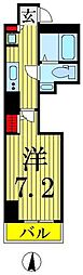 プレール・ドゥーク錦糸町3 1Kの間取図画像