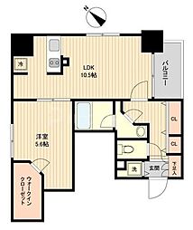 ラクラス月島 1LDKの間取図画像