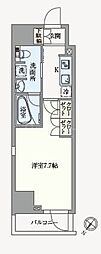 アジールコート塩浜キャナル 1Kの間取図画像