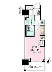 パークリュクス日本橋大伝馬町 ワンルームの間取図画像