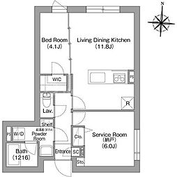 墨田区亀沢2丁目マンション 1SLDKの間取図画像