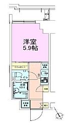 門前仲町レジデンス壱番館 1Kの間取図画像