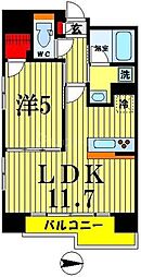 椿 1LDKの間取図画像