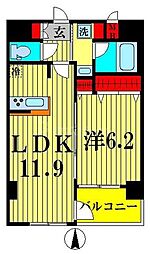 ドムス両国 1LDKの間取図画像
