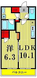 プラウドフラット両国サウス 1LDKの間取図画像