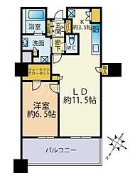 ブリリア有明スカイタワー 1LDKの間取図画像