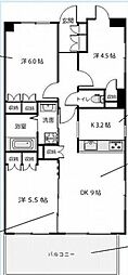 クオス鴨居2レジデンシャルステージ 3DKの間取図画像