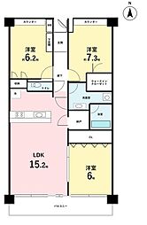 パーク・クレスト川西多田 3LDKの間取図画像