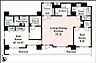 間取り：19階部分。 専有面積129.14m2の2LDK+Sのプレミアム住戸！